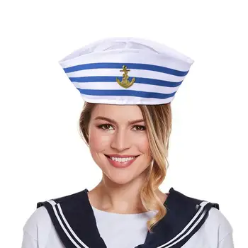 Mornar Kostum Pribor Za Odrasle Party Klobuki, Fancy Mornarsko Kapo Mornar Obleko, Ženske, Moški Beli Mornarji, Kape Za Odrasle Nekaterih Mornar