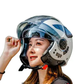Motoristična Čelada Polovico Obraza ABS, Električni Motocikel Varnost Dvojno Objektiv Helme Čelade za Ženske/Moške Casco Moto CE