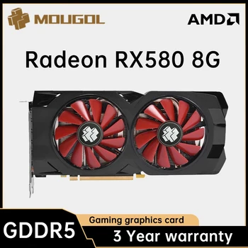 MOUGOL Polno Novih AMD Radeon RX580 8G Grafične Kartice GDDR5 Pomnilnika, Video Iger, Kartice PCIE3.0x16 HDMI DP*3 za Namizni Računalnik