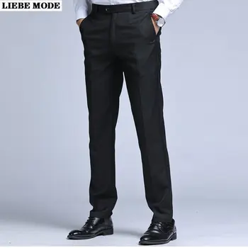 Moške Poletne Slim Obleko Obleko Hlače korejskem Slogu Formalno Moški Business Casual Dolge Hlače, Črno Sivo Mornarsko Modra Pantalones Hombre