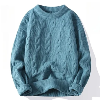 Moški puloverji 2023 Zimski modni zgostitev pulover korejskem slogu moški puloverji jeseni Moške volna puloverji polni velikosti S-3XL MY179