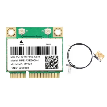 MPE-AXE3000H za Kartico Wifi+Antena Wifi 6E 2400Mbps Mini PCI-E Za BT 5.2 802.11 AX 2.4 G/5 G/6Ghz Omrežja Wlan Kartico