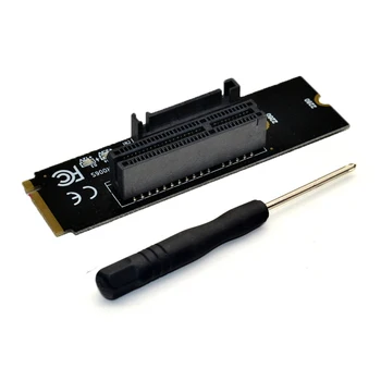 Najnovejši NGFF M. 2 PCI-E 4X Riser Card M2, M Ključ za PCIe X4 Adapter z LED Indikator SATA Power Odcepa za Bitcoin Rudar Rudarstvo