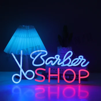 Neon LED Prijavite Berber Shop za frizerski Salon Studio LED Luči opravljanja dejavnosti Trgovina Znak, Logotip Stenski Dekor Neon Noč Frizer, Rojstni dan