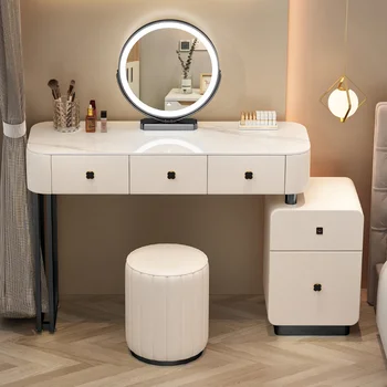 Nordijska Moda Toaletno Mizico Bela Ličila Predali Luksuzni Toaletno Mizico Ženska Ogledalo Stol Meuble De Chambre Luksuzno Pohištvo