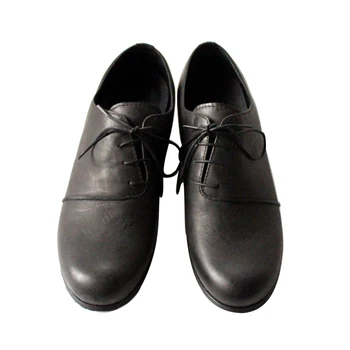 Nov Slog Pozimi Obleko moški čevlji Oxford Čipke Krog nogi Pravega usnja Črne Čevlje mi Zdrsne na ročno Retro Loafers