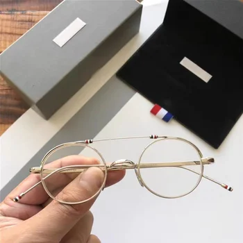 Nova blagovna Znamka Titanove Zlitine Okvir Očal na Recept Majhne Okrogle Očala Moški Ženske Optična Očala Očala Oculos TBX910