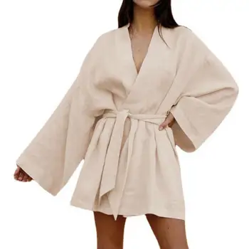 Nove Ženske Poletje Brisačo Kimono Kopel Haljo Družico Obleke Seksi Femme Vaflji Kopalni Plašč Hišna Obleke Neveste Poroka Peignoir