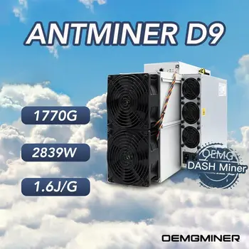 Novo Bitmain Antminer Dash Rudar D9 Hashrate 1770G Moč 2839W w/ PSU