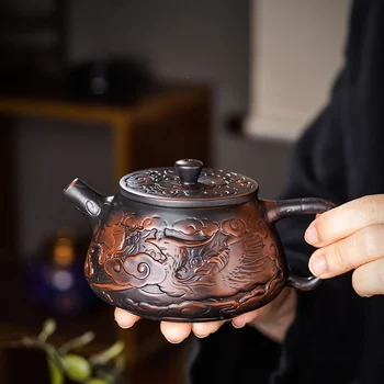 Novo Vijolično Gline Pot Vijolično Keramični Čajnik Pol-Ročno Kung Fu Teaware En Lonec Xi Shi Shipiao Čajnik Bambusa Zmaj