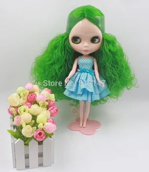Nude blyth lutka zelena kodraste lase srčkan lutka xv14