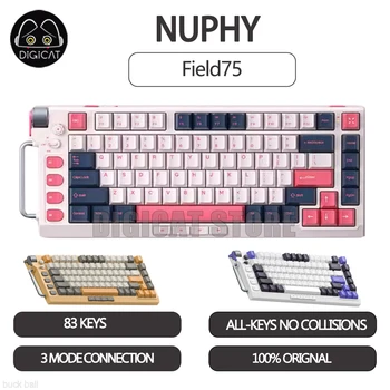 NuPhy Field75 Mehanske Gamer Tipkovnice 83 Tipke Hot-Swap Gaming Tipkovnica PBT Keycaps 3 Način 2.4 G/USB/Bluetooth Brezžična Tipkovnica