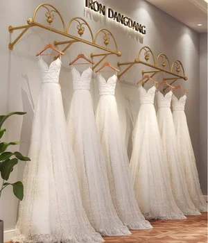Oblačila display stojala, poročno obleko trgovina prikaz police, stenske obleko display stojala, poročno obleko zaslon rack