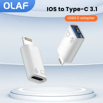 Olaf USB Tip C do Strela Adapter za Polnilnik Za iPhone 12 11 13 14 Pro USB 3.0 Hitro Polnjenje prenos Podatkov Slušalke Pretvornik