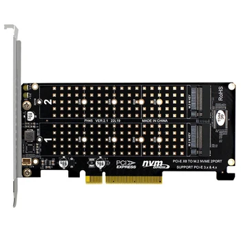 PCI-E X8 Dvojni Disk RAID Card NVME M. 2 M KLJUČ SSD Širitev Ac Podaljša Dvojno NVME RAID PCI-E X8 Split Kartico