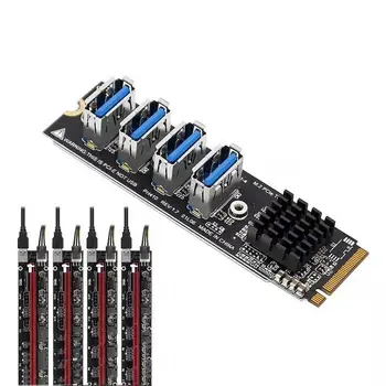 PCIe Kartico Riser Card Razvoj družabne 4-port PCI-E X1 Adapter Modul Za Okna XP, Vista 1 Do 4 Širitev Odbor Dual Core
