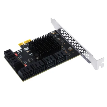 PCIE SATA Adapter za Kartico SATA Controller 12 Port SATA 3 PCI Express X1 Širitev Kartico Dodaj na kartici Riser PCIE Card za Chia Rudarstvo