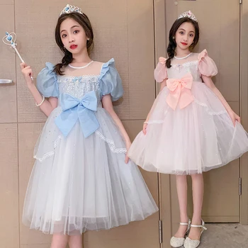 Poletje Oblačenja Za Dekleta 4-14 Let Otrok Princesa Elegantno Obleko Priložnostne Otroci Rojstni Dan Oblačila