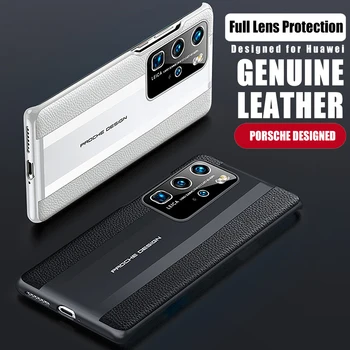 Pravega Usnja Primeru Telefon za Huawei P40 Pro Plus Luksuzni 100% Naravno usnje, usnjeni zaščitni Pokrov Za P40Pro+ Capa