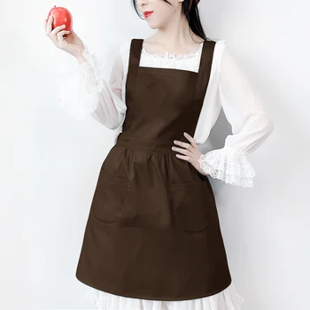 Predpasniki Za Ženske Modni Delovna Oblačila Japonska Princesa Predpasnik Po Meri Logo Tiskanja Kuhinji Čiščenje Hlače Z Oprsnikom Pribor Za Kuhanje