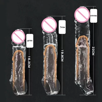 Pregledna Penis Razširi Rokavi za enkratno uporabo Kondomov Dildo Ojačevalec Zamudo Izliv Petelin Obroči Šoba Spolnih Igrač za Moške