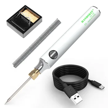 Prenosni USB Polnjenje lemilo Kit 5V 8W Nastavljiva Temperatura, Električna Spajkalna Železo Komplet s Spajkalno Žico Stojalo