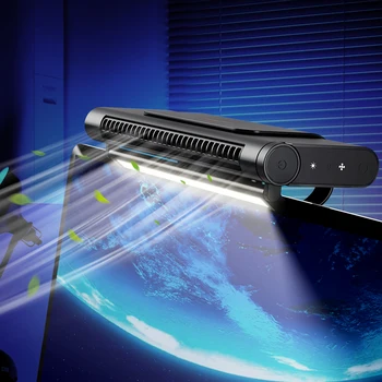 Prenosni Zaslon Visi Ventilator USB za Polnjenje Električnih Vertikalni Posnetek Fan Zračnega Hladilnika Nastavljiv Kota Zaščito za Oči Noč Svetlobe