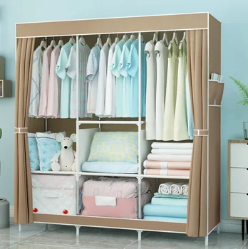 Preprost omaro, preprost krpo omaro, dustproof okrepitev sestavljanje, shranjevanje garderobe, netkane tkanine za shranjevanje garderobe