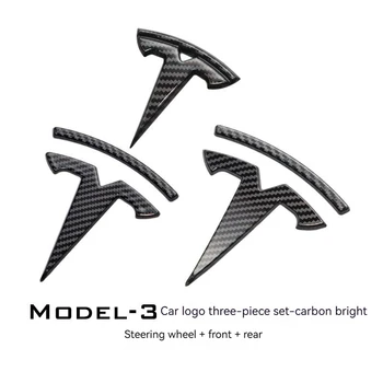 Primeren je za 22 Tesla Model 3 Y izključno spredaj in zadaj logotip dekoracijo in ogljikovih vlaken zunanje spremembe