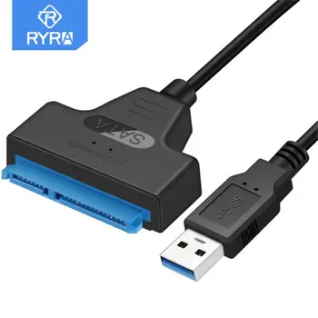 RYRA SATA Na USB 3.0 2.0 Kabel Do 6 Gbps Za 2.5 Inch Zunanji HDD SSD Trdi Disk SATA 3 22 Pin Adapter USB Na Sata III Kabel