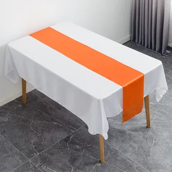 Skandinavski slog poliester barva saten čaj tabela mat tabela zastavo hotel poroko prtom dekoracijo