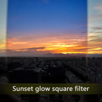 Sončni zahod sijaj kvadratnih filter Kul Tople barve prehod Gradient filtrov, oranžne, modre, rdeče nebo ponoči sunrise Optični smolo objektiv