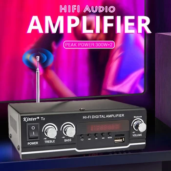T2/298A 600W Moč Hi-fi Ojačevalniki za Domači Kino Bluetooth Digitalni Avdio Amplificadors za Zvočnik Bass Treble Nadzor FM, USB, SD