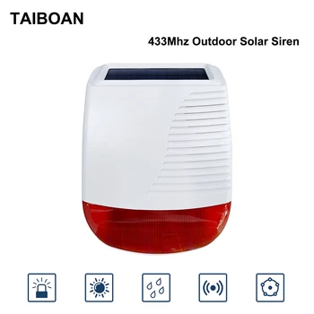 TAIBOAN 433MHz Brezžični Sončne Strobe Sirene Nepremočljiva Alarm Rog Za Tuya PG103 107 G30 G50 Doma Vlomilec Wifi GSM Alarmni Sistem