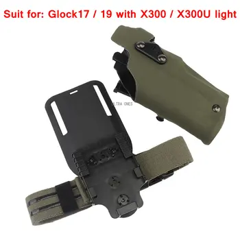 Taktične Vojaške Tok Hitro Zaklepanje Spusti Nogo Band Toki za Glock17 Gen4 19 z X300 X300U Svetlobe Lov Pištolo Primeru