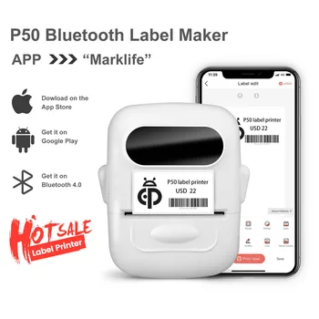 Termični Tiskalnik za Nalepke P50 Brezžična tehnologija Bluetooth Prenosni Tiskalnik za Etikete za Kavo Stroj s Trakom Za Android iOS Sistem Impresoras