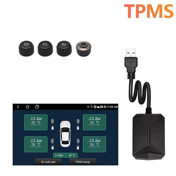 TPMS Avto Nadzor Tlaka v Pnevmatikah Sistem za Prikaz Notranje Senzorje Android Navigacijske Tlak Pnevmatik Alarm