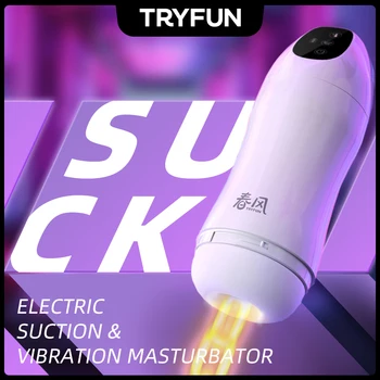 TRYFUN Smart Seks Robot Za Moške Oralni Seks Sesanju Samodejno Moški Vibracije Vaginalne Žep Blowjob za Ogrevanje Odraslih Blago za Moške 18+
