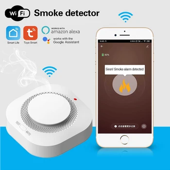 Tuya Wifi Dima Detektor Senzorja 80DB Alarm, Požar Smart Dima Detektor Wifi Požarno Zaščito Doma Varnostni Alarm Smart Življenje