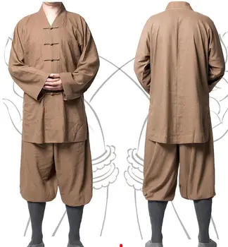 UNISEX perilo budistični menihi obleke, uniforme zen oblačila postaviti meditacija opat nuna borilne veščine kompleti oblačil kaki znane blagovne znamke