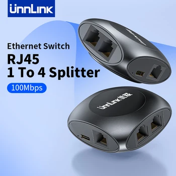Unnlink Stikalo Ethernet RJ45 1 Do 4 Razdelilno Omrežje Extender LAN Adapter 1 Fmale Do 4 Fmale Za Domačo Ali Pisarniško Scenarijev
