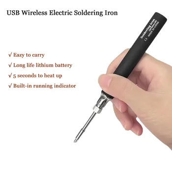 USB 5V8W Brezžično Polnjenje Električnih lemilo,Prenosni Popravila Varjenje Orodij, na primer s spajkanjem Železa Hitro Polnjenje Litij Baterija