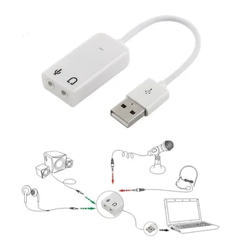 USB zvočna Kartica Virtualni 7.1 3D Zunanjo USB Zvočno kartico USB Na Priključek 3,5 mm Slušalke Micphone Zvočno Kartico za Prenosni računalnik Prenosni RAČUNALNIK