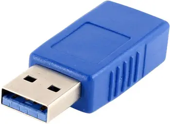 USB3.0 Moški Ženske Naravnost Podaljšek Adapter za Priključek Modra