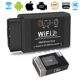 V1.5 WiFi ELM327 avto Kodo Bralnik iPhone IOS,Android Telefon avto OBD2 ELM327 V1.5 Wi-Fi dizel, bencin, Diagnostična skener