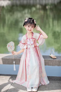 Vila Tang Princesa Obleko Otroci Cosplay Opravljanje Kostume Dekleta Letnik Kitajske Tradicionalne Zajec Vezenje Hanfu Obleko