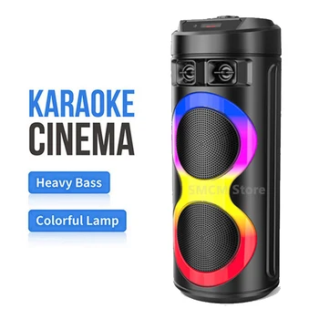 Visoko zmogljiva Prenosna Prostem Stranka Bluetooth Zvočnik Brezžični Stolpec Subwoofer Družino Karaoke Audio s Mikrofon FM Radio, USB