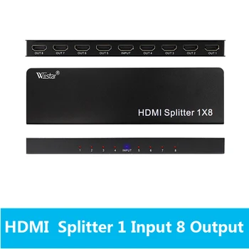 Wiistar 1x8 HDMI Splitter Eden V Osmih Out HDMI Splitter Avdio Video Distributer Ojačevalnik Podpora, Full HD 3D 1080P/60HZ/4K/30HZ