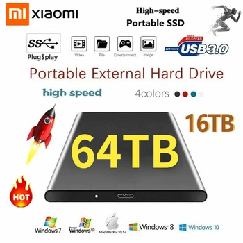 Xiaomi Prenosni Visoke Hitrosti Original SSD 2TB/8TB/16TB/30TB Zunanji Trdi Disk, za Množično Shranjevanje USB 3.0 Vmesnik, Pomnilnik, Trdi Disk