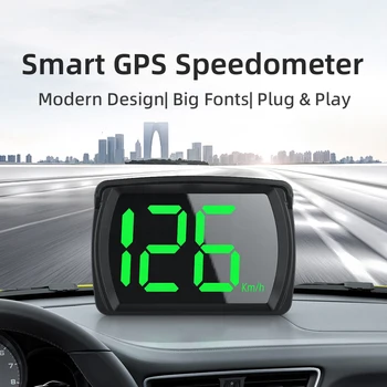 Y03 GPS HUD Digitalni merilnik Hitrosti Avtomobila Glavo Gor LCD-Zaslon KMH Opomnik Meter Elektronika Pribor Velike Pisave Hitrosti, za Vse Avtomobile